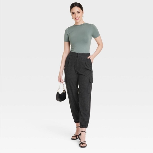 a new day Pants - Women's High-Rise Ankle Jogger Pants - A
New Day Gray Plaid